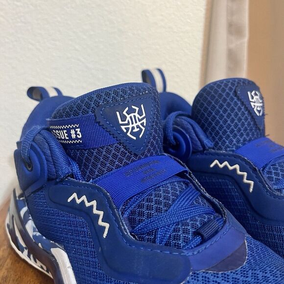 NWOT Adidas D.O.N. Issue 3 Kansas City Jayhawks NCAA Basketball Shoe Blue 5.5 - Picture 3 of 13